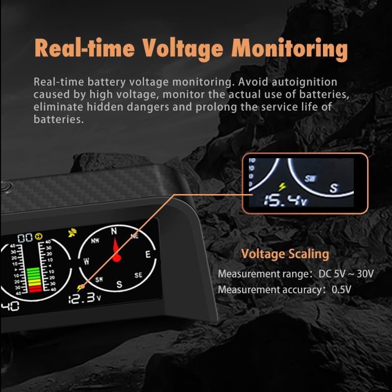 SKEKECIE Digital Car Inclinometer for Off-Roading & Overland - HUD