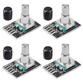 XIITIA 4pcs KY-040 Rotary Encoder Module 360 Degree Switch Encoders with Knobs Cap Brick Sensor Modules