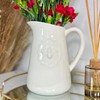 Queen Bee Jug Vase Glazed Ceramic Glossy White Flower Holder