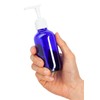 4 oz Cobalt Blue Glass Boston Round Bottle with White