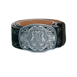 Traditional Costume Belt with Embroidery - Genuine Leather Belt, Original Schöneberger Trachten Leather Lederhosen Belt, Various Models and Colours - 125