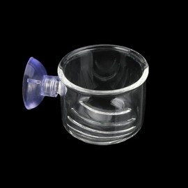 Caylingdee Glass Aquarium Red Worm Fish Feeder Cone Feeder Red Worm Fish Tank Plant Shrimp Feeder Cup Fish Feeding Cup with Suction for Aquarium Fish Tank