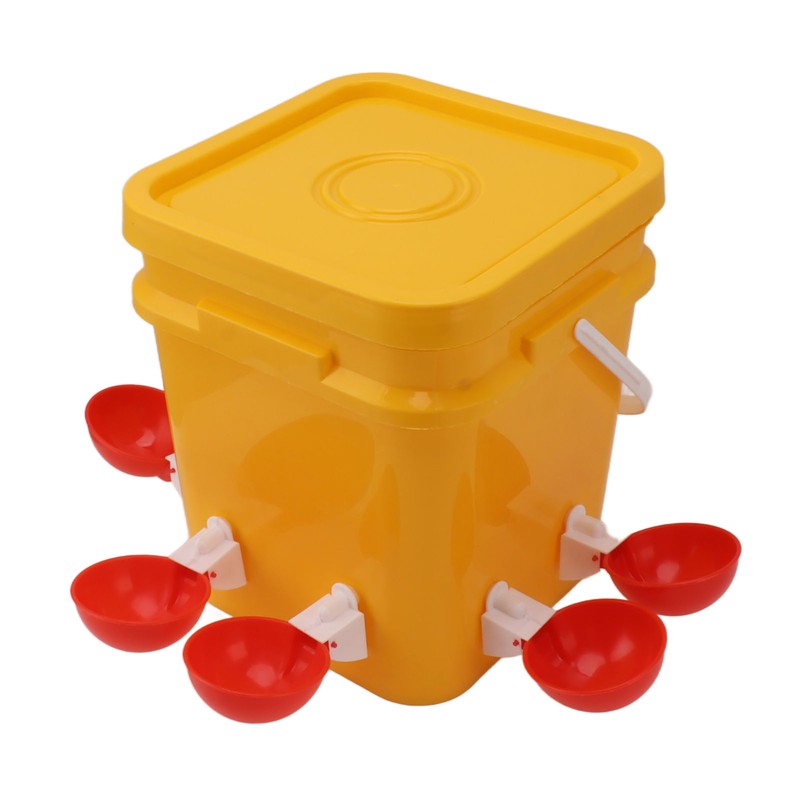 Automatic Chicken Waterer Cup with 12L Handheld Barrel Poultry Drinking
