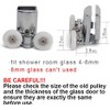 Zinc Alloy Shower Door Twin Rollers Runners - Set of