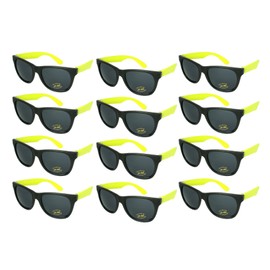 Edge I-Wear 12 Pack 80’s Style Adult Neon Party Sunglasses Bridal Wedding Party Favors 5402R/Y-12