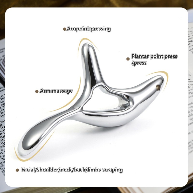 Cosmeria Trigger Point Massager, Stainless Steel Gua Sha Stone with