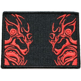 Patch Kongo Rikishi Statue (Nio, Demon), Velcro (Velcro/Velcro), Removable, Military Airsoft Embroidered Patch