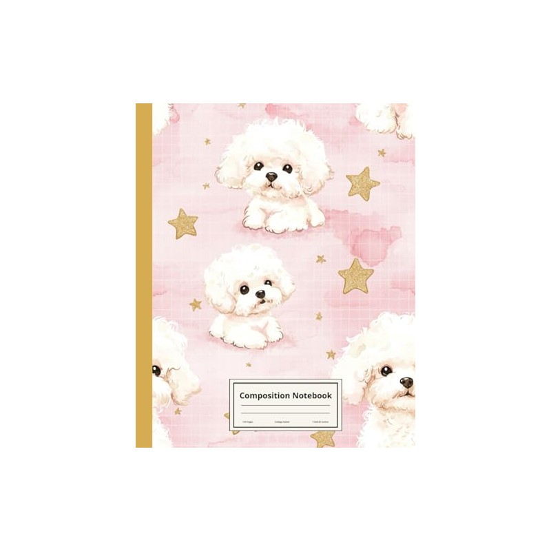 Composition Notebook College Ruled: Bichon Frise Illustration | Cute Dog