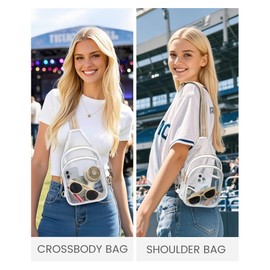 HULISEN Clear Sling Bag for Stadium Events, Clear Purse for Women, Stadium Approved Crossbody Handbag for Concerts Sports Fan