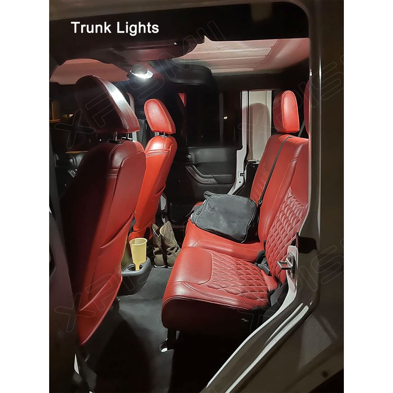 Xpismii 7 Piece White Wrangler Interior LED Light Kit Replacement