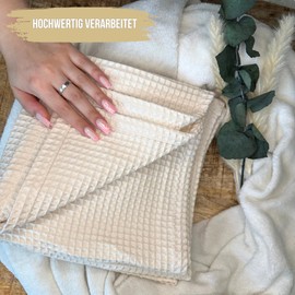 Malino Premium Baby Blanket Made of 100% Cotton - Waffle Pique 75 x 100 cm Beige - Soft Blanket for Baby & Toddler - Unisex for Girls Boys Prams - Cosy Beige