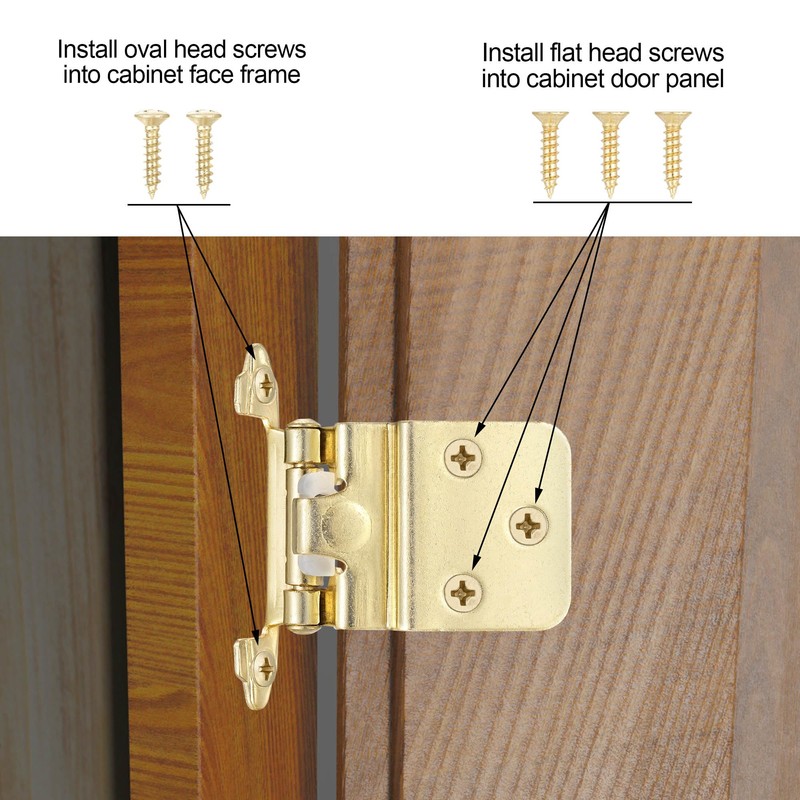 Vallecloud 10 Pack (5 Pair) 3/8" Inset Gold (Brass) Nickel