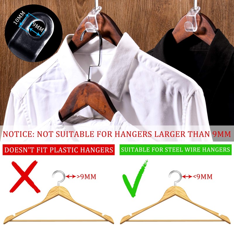 Ganchos extensores para colgar ropa o clóset (transparente, 48 piezas)