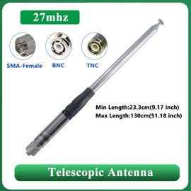 Snblzhef 27MHZ Telescopic Antenna SMA-F Connector Aerial for Short Wave Radios Walkie Talkie Rod Antenna
