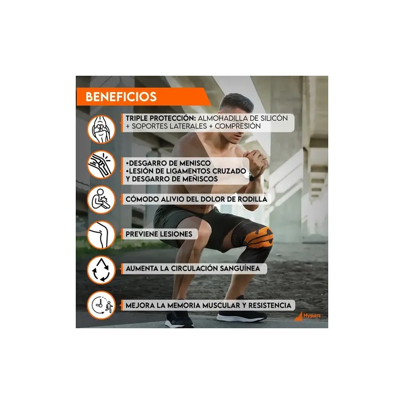 Pack de 2 Rodilleras Deportivas Hyperz para Compresión y Soporte