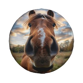 Horse Spare Tire Cover Weatherproof Universal Wheel Protectors Wheel Covers for RV Camper Travel Trailer SUV Truck 15 Inch