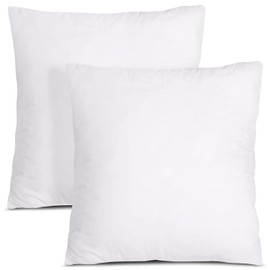 Nalitex Throw Pillow Inserts (Pack of 2, White) Decorative Throw Pillows, Soft Plush Premium Throw Pillows for Couch Bad Sofa Bedroom Living Room and Dining Room (18"x 18", White)
