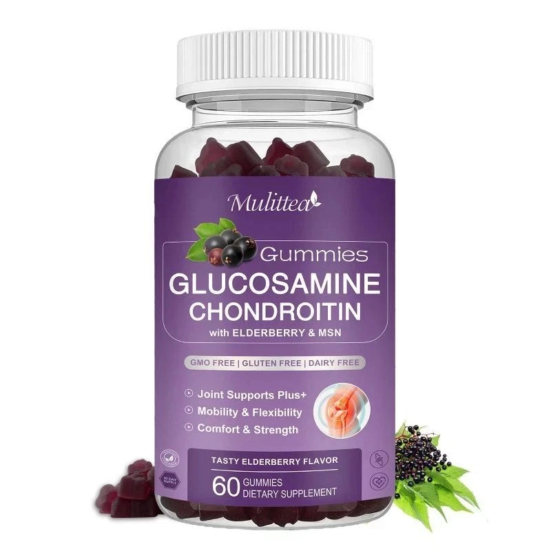Mulittea 2 Pack 1500mg Glucosamine Chondroitin Gummies MSM Triple Strength