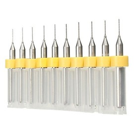 10 Pieces 0.4mm Carbide PCB Drill Bits, Print Circuit Board Mini CNC Drilling Bit Set, Woodworking Tools, Drill Bits for 3D MakerBot Printer Nozzle Cleaning Kit