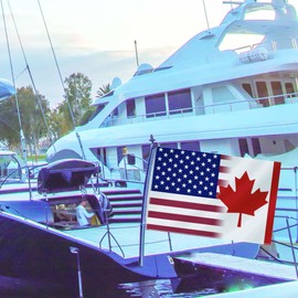 USA Canada Combo Small Flag,12×18 Inch Two Layer Fabric Small Banner,1×1.5 FT United States Of America American Canadian Nautical Decor,Mini Digital Printed 150D Polyester Banner With Brass Grommet