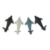 Zeckos Set of 4 Colorful Coastal Cast Iron Dolphin Decorative