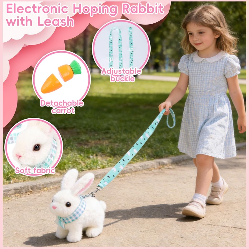hehred Bunny Toys for Kids with Carrot, Interactive Plush Bunny