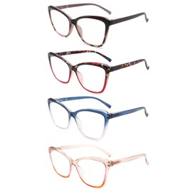 JAWSOCK reading glasses for women, adjustable strength from 0.0 to 4.0, lightweight blue light-blocking lenses, spring hinges, UV resistance, and a classic and fashionable appearance(1.50x)