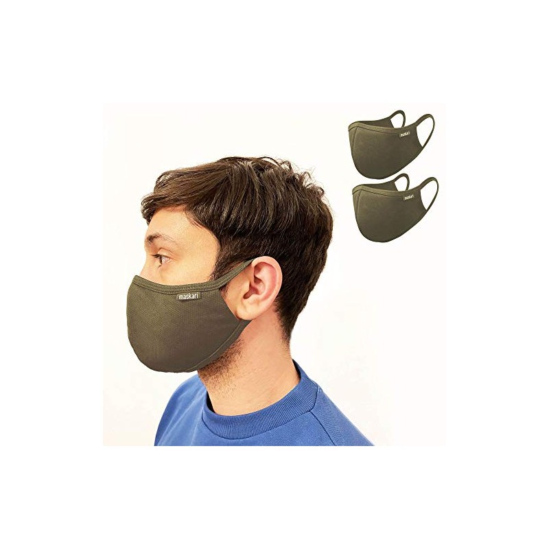 Maskari Maskari Khaki Green Reusable Face Mask | Washable |