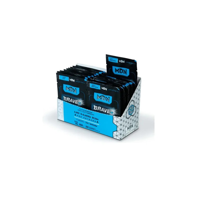 Pre Entreno Oxido Nítrico, Brave, 20 Pack Mdn Sports