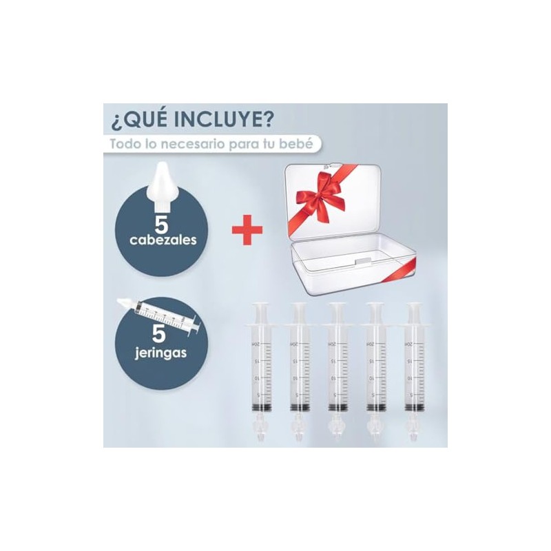 5 enjuagues nasales para bebes. 20 ml y Color transparente