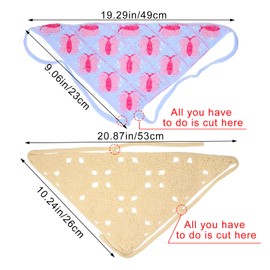 yueton 2 Pack Flower Crochet Hair Bandanas Beige Headscarf Vintage Head Kerchief Hollow Headwrap Colorful Butterfly Crochet Knitted Bandanas for Women