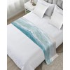 DecorLovee Summer Beach Bed Runners for Queen Size Bed, Ocean