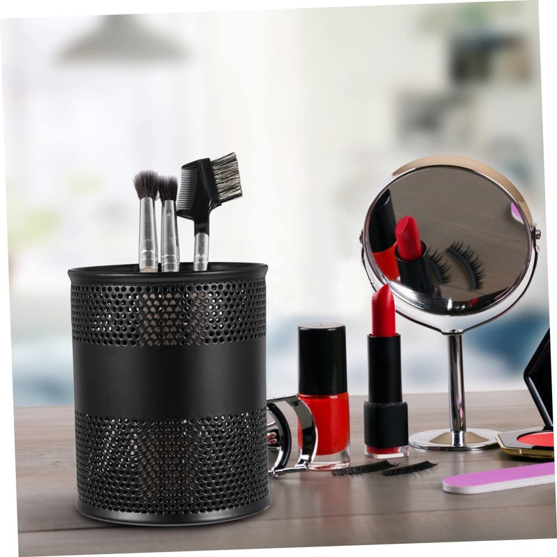 Operitacx Metal Black Anti-rust Round Pen Holder for Office Storage