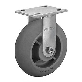 Albion 16XR08229R 8" Diameter X-tra Soft Rubber Wheel Medium Rigid Caster, Pedestal Precision Ball Bearing, 2" Round Tread Width, 4-1/2" x 4" Base Plate, 675 lb. Capacity