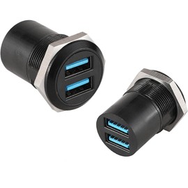 PENGLIN 2 x USB 3.0 Dual Ports Panel Mount Adapter, USB 3.0 Female to Female Panel Mount Socket, USB Panel Mount Adapter