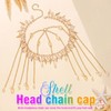 CAKURE Boho Seashell Head Chain Cap Gold Tassel Headpiece Cap