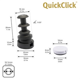 WAGNER QuickClick® chair glides reversible wool felt + plastic I 4pcs. set glides for insertion into round tubes - DUO - Inner diameter Ø 14 mm/outer diameter Ø 18 mm - Made in Germany - 15832100