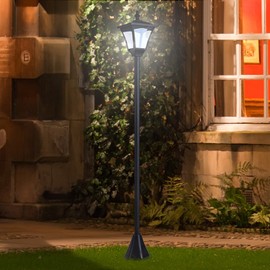 Outsunny solar garden lantern path light with LED, 10 lumens, black, 15 x 15 x 120 cm