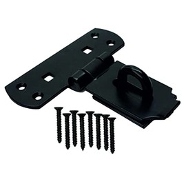 SUL Heavy Duty Hasp and Staple, Padlock Hasp with Fixing Screw, Ideal for All Types of Door Latch Padlock Use on Sheds, Doors and Gates (150mm/6 inch) â Black - 1pk.