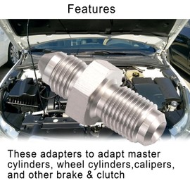 Cotonlake 3AN Male to M10x1.0 Male Inverted Flare Stainless Steel Brake Adapter Fitting Connector(4pcs)