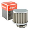 Ager 54mm Oval Power Filter, Stainless Steel, Silver
