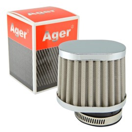 Ager 54mm Oval Power Filter, Stainless Steel, Silver