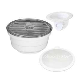 Fleximatic 2253 Coladera Universal con rejilla y bisel de acero inoxidable con tapa higiénica y check anti-olores