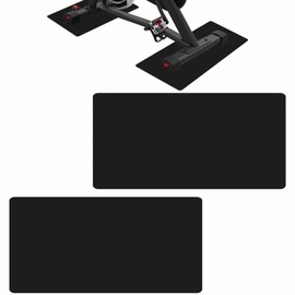 2-Pack Non-Slip Exercise Bike Mat for Peloton & Concept 2 Rower - Protects Hardwood Floors & Carpets - Gym Equipment Mat for Spin Bikes, Trainers, Home Workouts (11.8 inches x 23.6 inches)