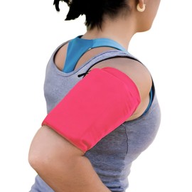 MMOBIEL Phone Holder for Running Stretchable - Size S - Armband up to 8 inches Arm Circumference - Sports Armband for Running, Cycling and Other Sports for All Phones – Pink