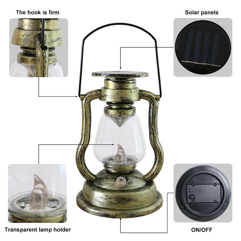 Outdoor Hanging Solar Lights Solar Powered Retro Lanterns Bright Landscape