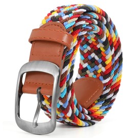 XZQTIVE Braided Belt Stretch Belt for Men and Women Multicolored Woven Golf Belt Elastic Jean Belts