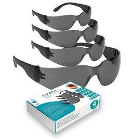 kela Pack of 4 Champion Safety Glasses, 100% Made in Germany, Tinted Shatter-Free, Scratch-Resistant Work Safety Glasses with Anti-Fog and UV Coating, Sports Glasses