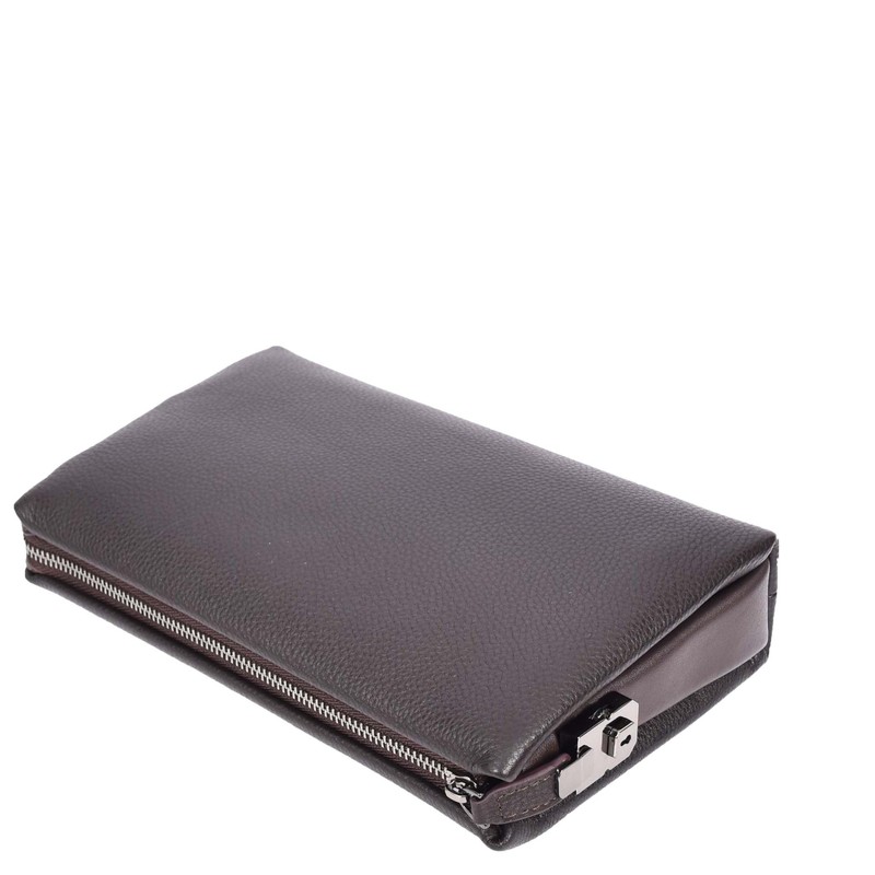 House of Luggage HLG1023 Mens Genuine Leather Lockable Wristlet Travel
