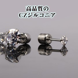 Stud Surgical Stainless Steel Earrings Screw Back Pear Jewel Reversible for Both Ears Women Men